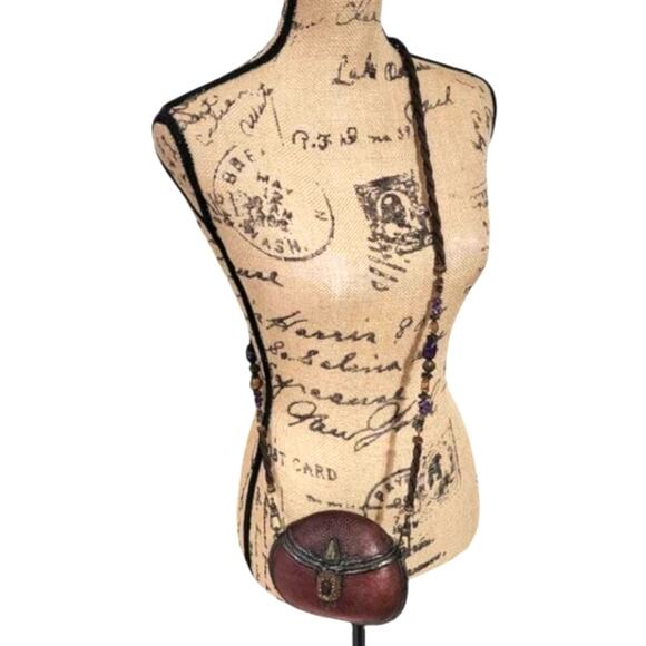 Maya Evangelista Hard Resin Cross Body Bag with Removable‎ Beaded Strap Vintage - Picture 5 of 15